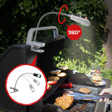 LANDMANN LED-Grilllampe mit flexiblem Schwanenhals und Clipbefestigung für optimale Ausleuchtung beim Grillen bei Dunkelheit.