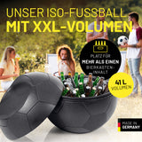 LUMALAND EM 2024 Fußball-Sitz-Kühlbox 41 L mit XXL-Volumen für mehr als 1 Bierkasteninhalt, robust und wetterbeständig.