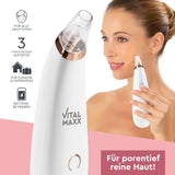 VITALmaxx Porenreiniger - weiß/rosegold kabellos mit drei Aufsätzen zur effektiven Reinigung von Poren und Pickeln.
