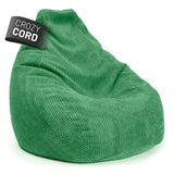 LUMALAND Sitzsack GIANT aus der Cord-Reihe, 135 x 100 cm, soft und waschbar, dunkelgrün, trendiger und kuscheliger Sitzsack.