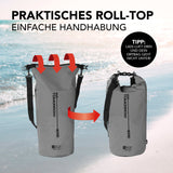 Where Tomorrow Dry Bag 20L - Style 02 - Grau mit wasserdichtem Rolltop, robust und ideal für Outdoor-Abenteuer.