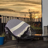 LUMALAND Baumwolldecke / Tagesdecke aus 100 % Baumwolle in Lila, gemütlich und vielseitig für drinnen und draußen, ca. 200 x 240 cm.