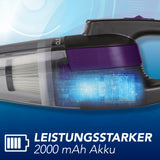 CLEANmaxx Akku-Handstaubsauger kabellos mit 2000 mAh Akku, EPA-Filter und LED-Licht für kraftvolles saugen ohne Beutel.
