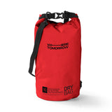 Where Tomorrow Dry Bag 10L - Style 01 - Rot, wasserdichter und robuster Outdoor-Rucksack mit verstellbarem Schultergurt.