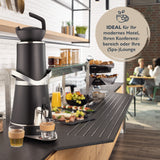 BEEM Samowar Amira mit Dispenser 10l - 2000W - schwarz matt auf Buffet für Hotel, Konferenz und Gastronomie.