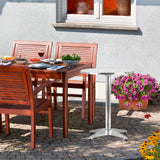 EASYmaxx Stehtisch klappbar + höhenverstellbar, runder Edelstahl-Tisch Ø 60 cm, wetterfest, verstellbar auf 70 oder 115 cm Höhe.