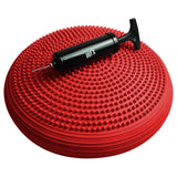 World Fitness Ballsitzkissen "Blowup" - Inkl. Pumpe - Ø 33 cm - Rot mit Noppenoberfläche für ergonomisches Balancetraining und Massageeffekt.