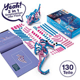 cbionic Flexibles Klemmbaustein-System - 2-in-1 Seepferdchen oder Fisch mit 130 Teilen für bewegliche Naturmodelle und kreativen Bauspaß.