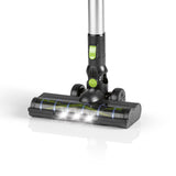 CLEAN Edition Akku-Zyklon-Staubsauger schwarz/grün mit LED-Bodendüse und elektrisch rotierenden Borsten für einfache Reinigung.