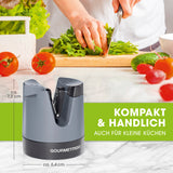 GOURMETmaxx Messerschärfer anthrazit/schwarz, kompakt und handlich, für optimales Nachschärfen von Messern und Scheren zu Hause.