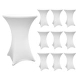 LUMALAND Stehtischhusse Ø 80-85 cm Weiß 10er-Set, elastisch, schmutzabweisend, abwischbar, waschbar, perfekte Passform für Stehtische.