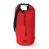 Where Tomorrow Dry Bag 20L - Style 02 - Rot, wasserdichter, robuster Outdoor-Rucksack mit Rolltop und verstellbarem Schultergurt.