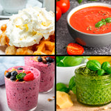 GOURMETmaxx Stabmixer inkl. Rühraufsatz und Messbecher schwarz/chrom mit vielseitigem Zubehör für Mixen, Pürieren und Schlagen.