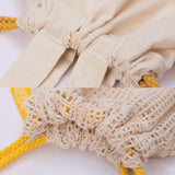 LUMALAND Einkaufsbeutel aus 100% Baumwolle 4er-Set, nachhaltige, wiederverwendbare Baumwollbeutel mit Kordelzug in verschiedenen Größen.