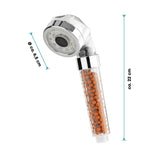 EASYmaxx Duschkopf LED-Farbwechsel 6cm mit Mineralkugeln, digitales Display und Temperaturanzeige durch Farbwechsel.