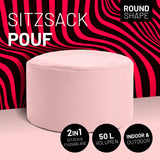 LUMALAND Sitzsack Pouf (50 L) in Pastell Pink, multifunktional für Indoor & Outdoor, leicht, langlebig und pflegeleicht.