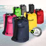 Where Tomorrow Dry Bag 5L - Style 01 - Dunkelblau, wasserdichter und robuster Outdoor-Rucksack mit verstellbarem Schultergurt.
