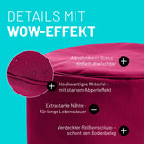 LUMALAND Sitzsack Pouf (50 L) Rotwein mit abnehmbarem Bezug, starkem Abperleffekt, extrastarken Nähten und verdecktem Reißverschluss.