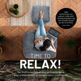 LUMALAND Modularer Sitzsack-Hocker aus der Cord-Reihe, 54x54x40 cm, grau, weich, waschbar, vielseitig und bequem für Indoor-Entspannung.