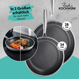 Rachs KOCHWERK Edelstahlpfanne mit Wabenstruktur Ø24cm, antihaft, für alle Herdarten, kratzfest, soft-touch Griff, backofenfest bis 210°