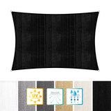 LUMALAND Sonnensegel 100% HDPE mit Stabilisator für UV-Schutz Rechteck 5x6 Meter Schwarz, robust und pflegeleicht