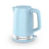 GOURMETmaxx Wasserkocher 1,7l Blau kabellos, 360° drehbar, mit Wasserstandsanzeige, Abschaltautomatik und Kalkfilter.