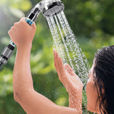 EASYmaxx Duschkopf mit Mineralkugeln - Outdoor 8cm transparent/chrom, Handbrause mit Mineralperlen für Garten und Reisen