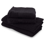 LUMALAND Premium Handtücher 4er-Set Schwarz, 2 Handtücher 50 x 100 cm und 2 Badetücher 70 x 140 cm, hochwertige 100 % Baumwolle