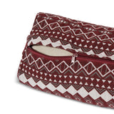 #DoYourYoga Yoga-Bolster Paravati mit Bio-Buchweizenschalen, 67x22x13 cm, Style 2 (Rot-Weiß), abnehmbarer Bezug mit Reißverschluss.