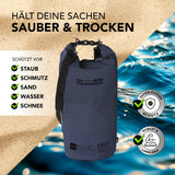 Where Tomorrow Dry Bag 20L - Style 01 - Dunkelblau, wasserdichter, robuster Outdoor-Rucksack schützt vor Staub, Wasser, Sand und Schnee.