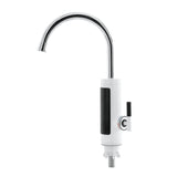 EASYmaxx Warm- & Kaltwasserarmatur mit Durchlauferhitzer und digitaler LED-Temperaturanzeige für Werkstatt, Garage, Camping, Garten und Terrasse.