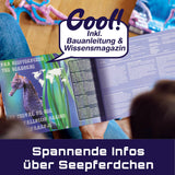 cbionic Flexibles Klemmbaustein-System - 2-in-1 Seepferdchen oder Fisch mit Bauanleitung und Wissensmagazin zu Bewegungen der Natur.