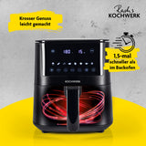 Rachs KOCHWERK Heißluft-Fritteuse Digital 4,2l mit 8 Programmen, Shake-Reminder und schneller Garzeit, ideal zum Frittieren und Grillen.