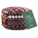 #DoYourYoga Yoga-Kissen Vishnu rund 30x30x15 cm, gefüllt mit Bio-Buchweizenschalen, Bezug 100% Baumwolle, Style 2 Rot-Weiß.