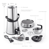 BEEM Samowar Amira mit Dispenser 10 l aus Edelstahl, energiesparend, mit 10 L Behälter und Teekanne, ideal für Hotel und Gastronomie.