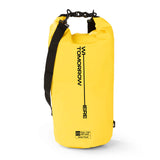 Where Tomorrow Dry Bag 20L - Style 02 - Gelb, wasserdichter, robuster Outdoor-Rucksack mit verstellbarem Schultergurt und Rolltop-Verschluss.