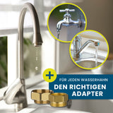HOBERG Universal-Durchlauferhitzer - Sofort Warmwasser aus fast jedem Hahn mit passendem Adapter für einfache Installation.