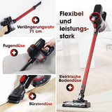 CLEANmaxx Akku-Zyklon-Staubsauger 22,2V kupferrot/schwarz mit elektrischem Bodendüse, Verlängerungsrohr, Fugendüse und Bürstendüse.