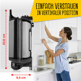 GOURMETmaxx Waffeleisen für Belgische Waffeln platzsparend vertikal verstaubar mit antihaftbeschichteten Platten und Cool-Touch-Griff.