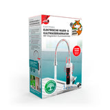 EASYmaxx Warm- & Kaltwasserarmatur mit Durchlauferhitzer, digitaler LED-Temperaturanzeige, einfache Montage für Werkstatt, Garage, Garten, Terrasse.