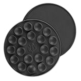LANDMANN Wendeplatte Modulus - 30 x 39 cm, schwarz, beidseitig verwendbar für Poffertjes und Crèpes, matt emailliertes Gusseisen