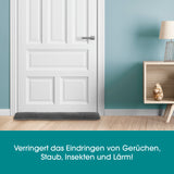 EASYmaxx Zugluftstopper - 10 x 90 cm - Grau verhindert Zugluft, Gerüche, Staub und Lärm unter Türen, hält Räume warm und energiesparend.