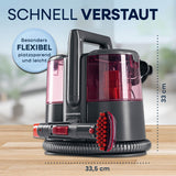 CLEANmaxx Polster- & Teppichreiniger Pro Power - 3in1 mit flexiblen Aufsätzen, kompakt und platzsparend für gründliche Reinigung.