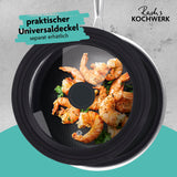 Rachs KOCHWERK Wok-Pfanne mit Wabenstruktur, Ø28 cm - Antihaft, alle Herdarten, mit praktischem universaldelckel separat erhältlich.