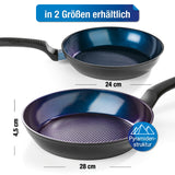 BRATmaxx Aluminium-Pfanne + Pyramidenstruktur Ø 28 cm mit Keramik-Antihaftbeschichtung und Soft-Touch-Griff, geeignet für alle Herdarten.
