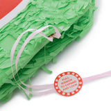 LUMALAND Pinata Set zum Befüllen inkl. Schläger & Augenbinde "Beat The Virus" grün mit Zugband zum Öffnen 50x50x15 cm