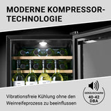 N8WERK Weinkühlschrank - 15 Flaschen mit moderner Kompressor-Technologie für vibrationsfreie und geräuscharme Kühlung.