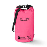 Where Tomorrow Dry Bag 10L - Style 01 - Pink wasserdichter, robuster Outdoor-Rucksack mit Rolltop-Verschluss und verstellbarem Schultergurt