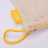 LUMALAND Einkaufsbeutel aus 100% Baumwolle 4er-Set mit reißfestem Kordelzug, nachhaltig, waschbar und plastikfrei für Obst und Gemüse.