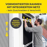EASYmaxx Insect Protect Teleskop-Insektenschutzgitter Schwingtür mit vorinstalliertem, ausziehbarem Rahmen und integriertem Netz.